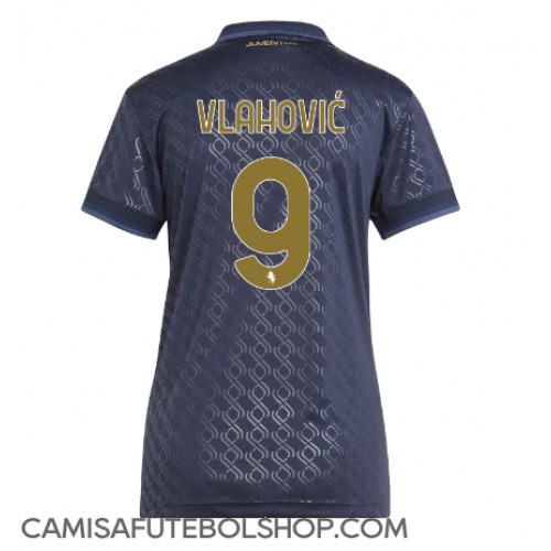 Camisa de time de futebol Juventus Dusan Vlahovic #9 Replicas 3º Equipamento Feminina 2024-25 Manga Curta